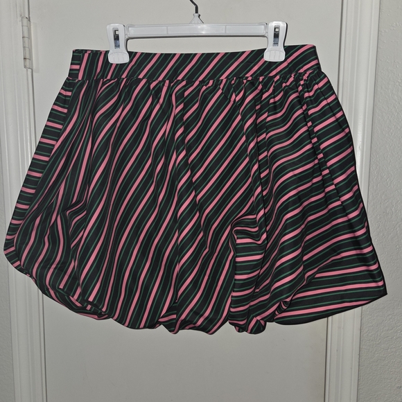 WICKED striped Pink and Black Skirt - Picture 1 of 5